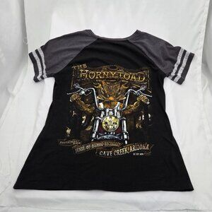 Cave Creek Arizona "The Horny Toad" Biker Tee | Graphic V-Neck L/XL